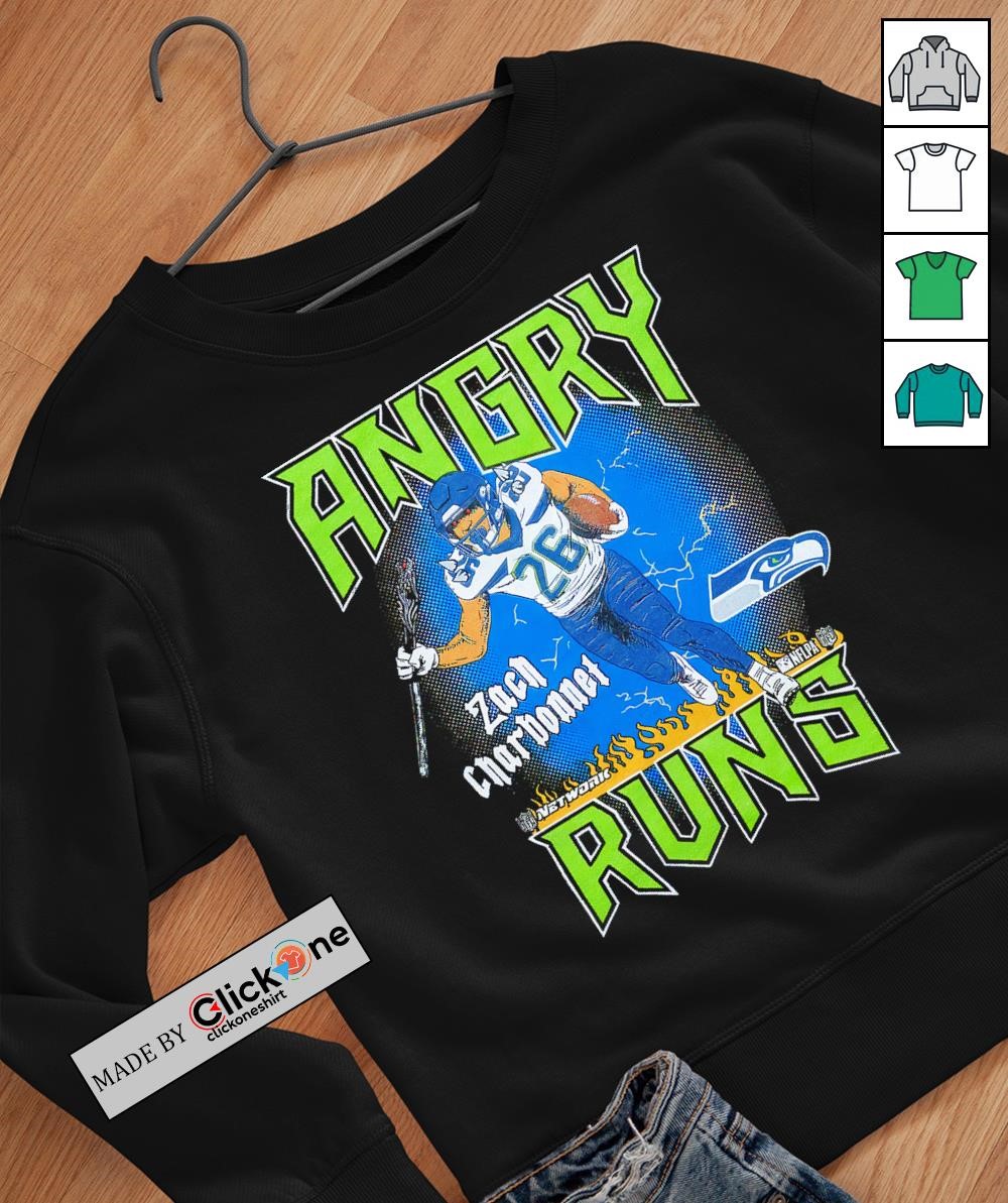 Seattle Seahawks Zach Charbonnet angry runs fire shirt, hoodie