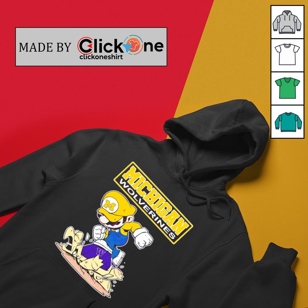 Mario Michigan Wolverines stomp on Washington Huskies shirt