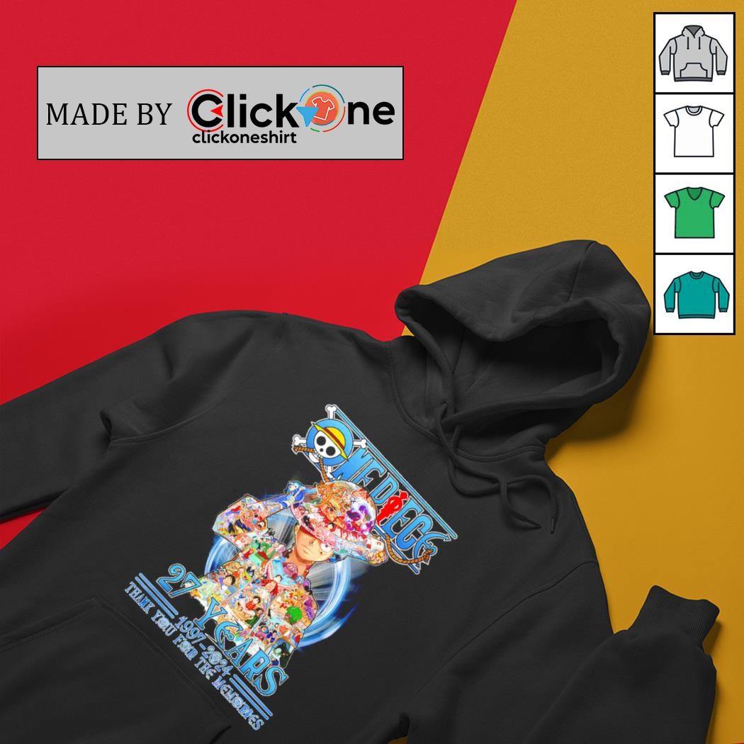 One Piece Luffy 27 years 1997 2024 thank you for the memories shirt