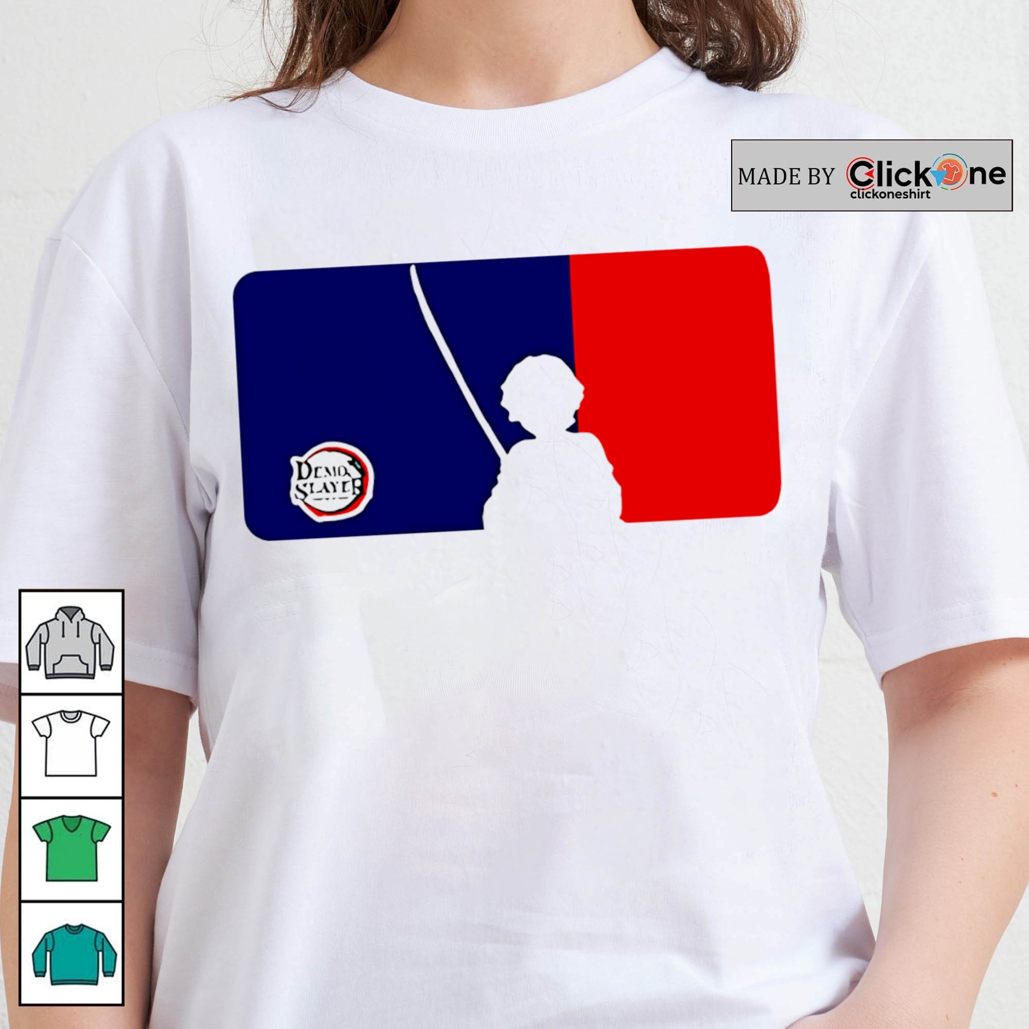 Demon Slayer Agatsuma Zenitsu x MLB flag logo shirt, hoodie