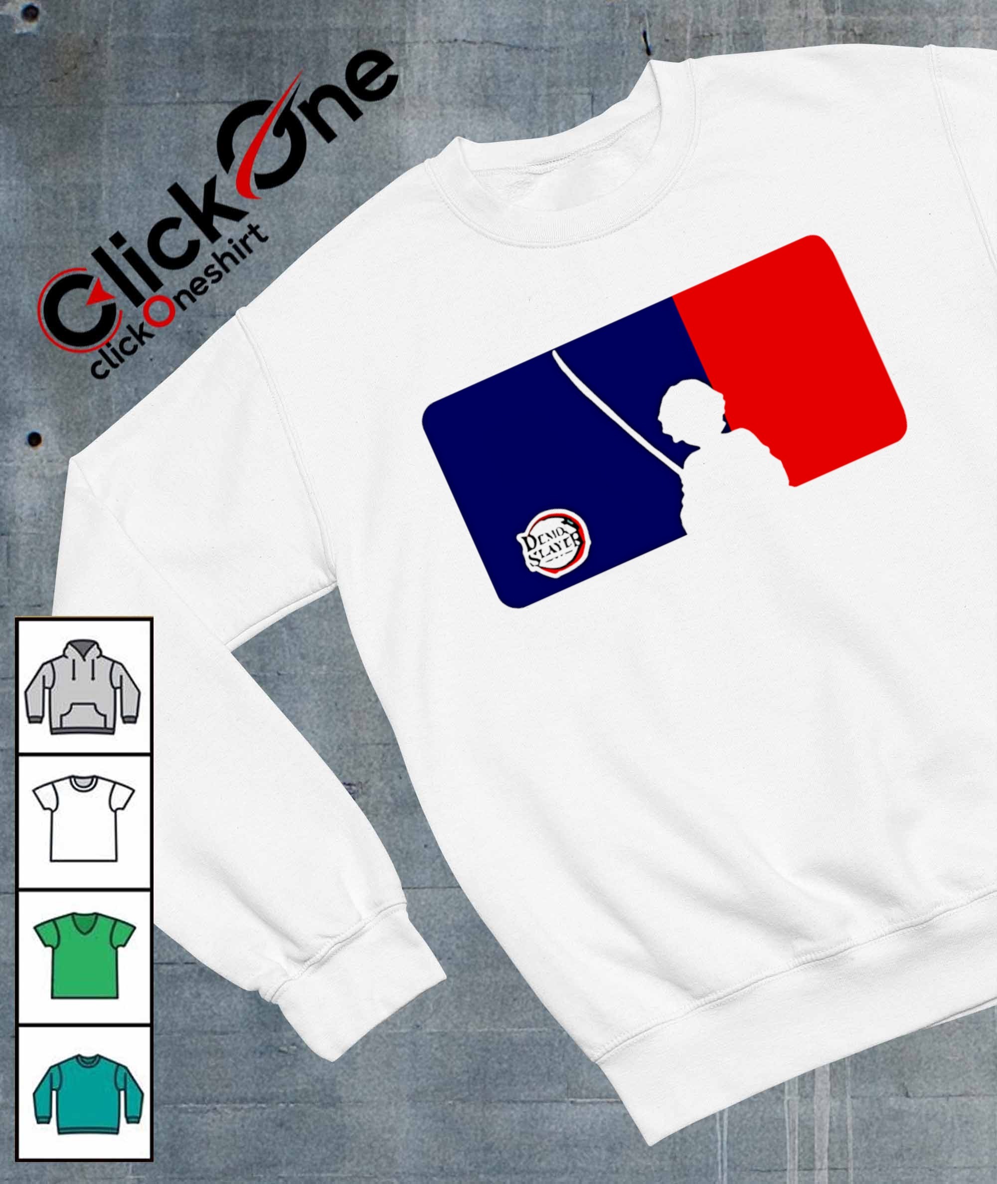 Demon Slayer Agatsuma Zenitsu x MLB flag logo shirt, hoodie