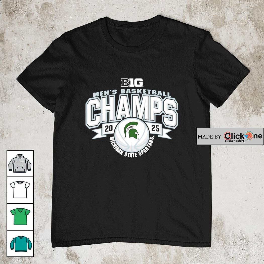 thumbnail interactive-video image 1 of Michigan State Spartans Men's Basketball 2025 Big Ten Champions Pullover Hoodie - Officially Licensed 1 of 10