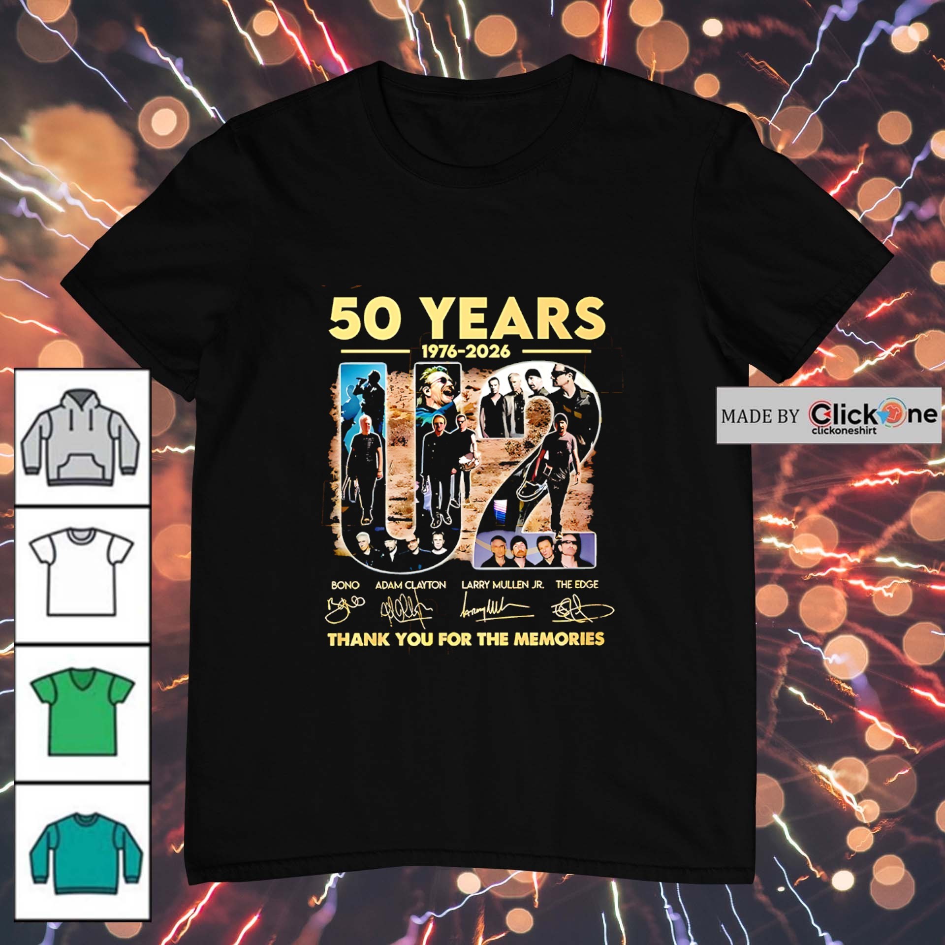 50 years 1976-2026 U2 thank you for the memories signatures