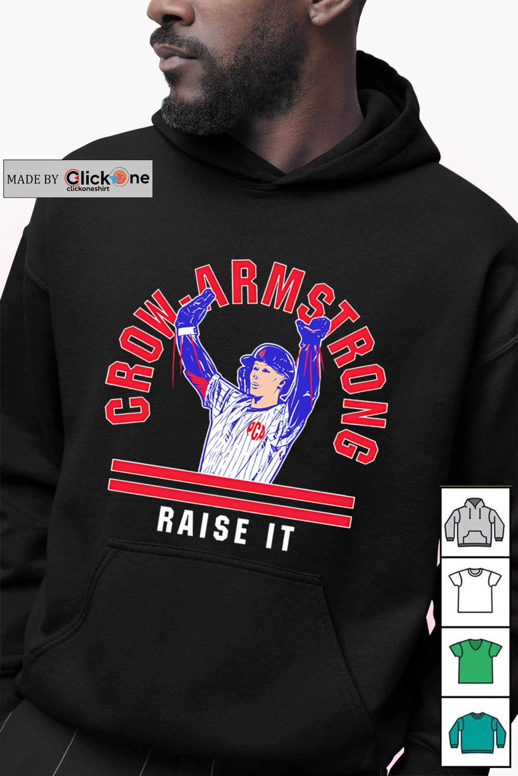 Pete Crow-Armstrong PCA raise the roof shirt, hoodie