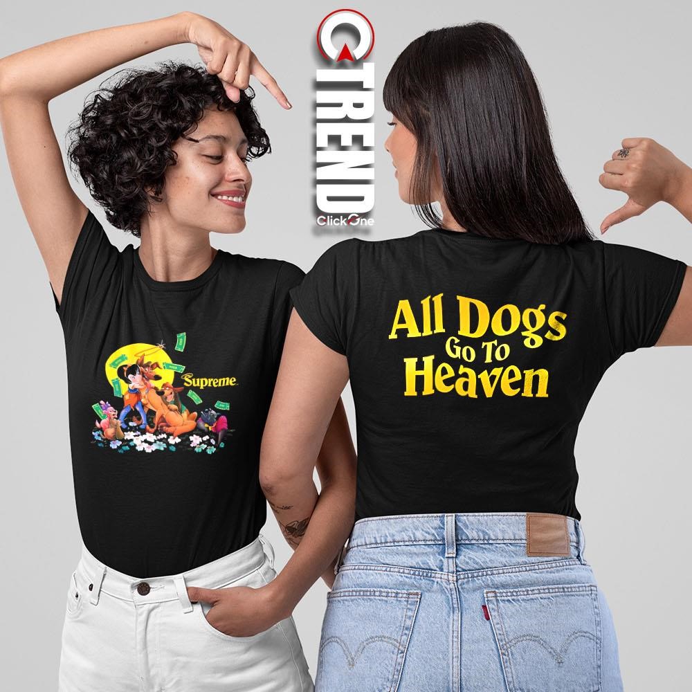 新品 Ｌ/シュプリーム All Dogs Go To Heaven Tee 黒 Supreme all dogs go to heaven two-sided T-shirt, hoodie
