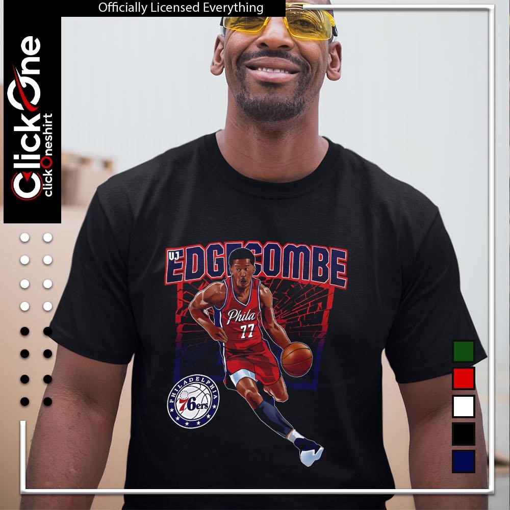 VJ Edgecombe Philadelphia 76ers NBA number 77 shattered shirt