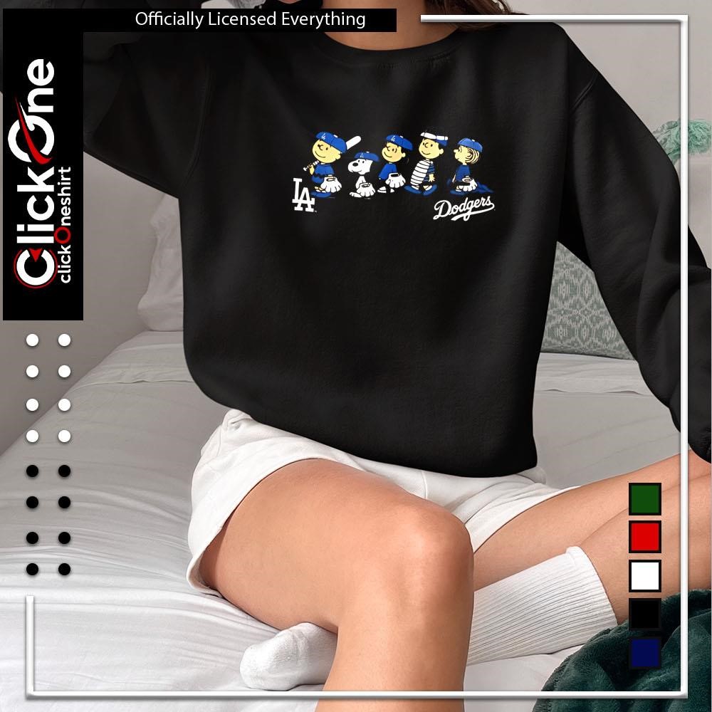 Peanuts cartoon X Los Angeles Dodgers baseball team 2026 shirt