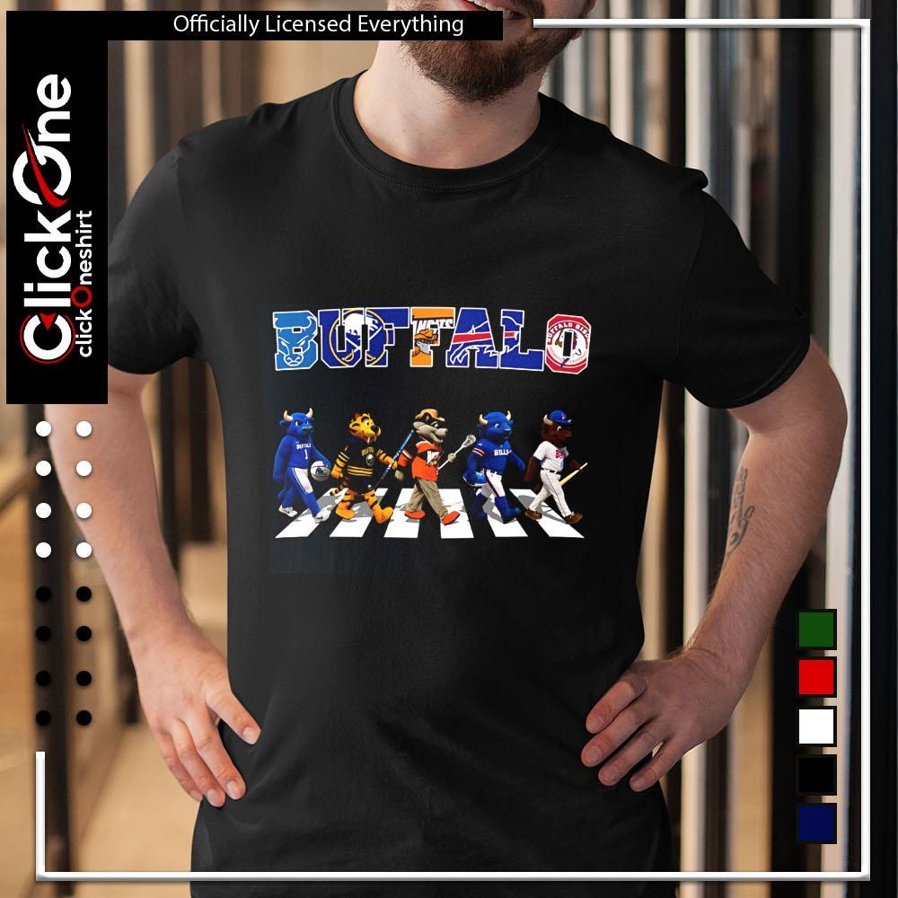 Buffalo sports teams Bills Sabres Bandits mascot cross the road